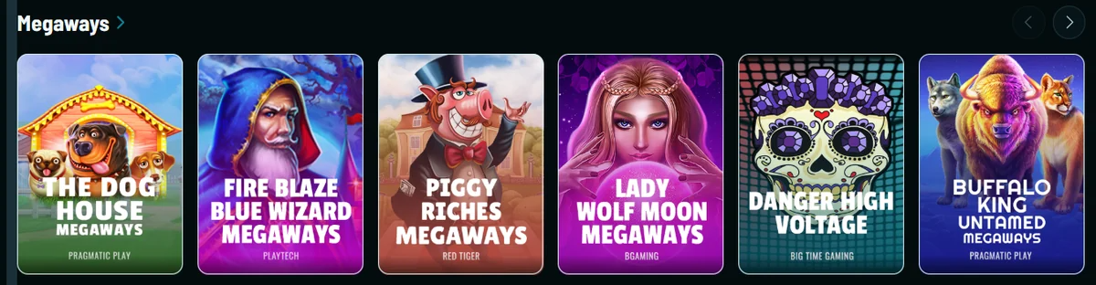 Megaways slot tiles the dog house megaways fire blaze blue wizard megaways and lady wolf moon megaways